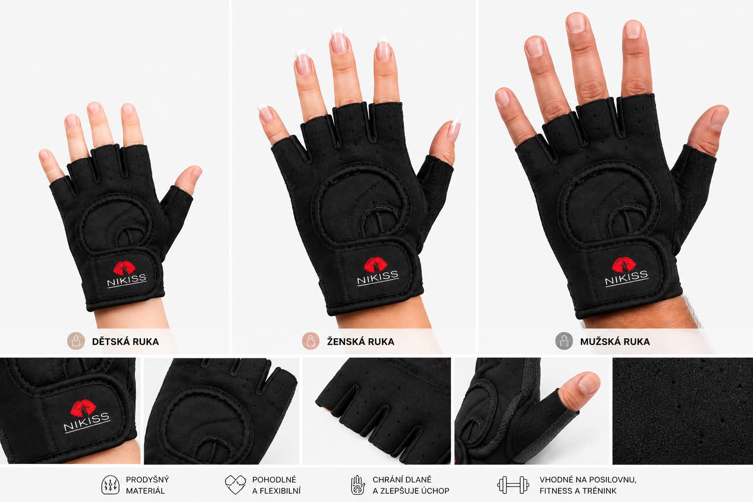 Fitness rukavice NiKiss – unisex